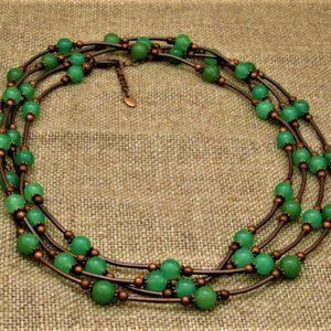 Green Aventurine and Copper Bead Necklace